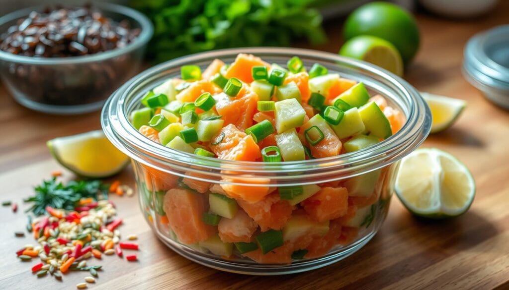 Salmon Poke Salad Storage