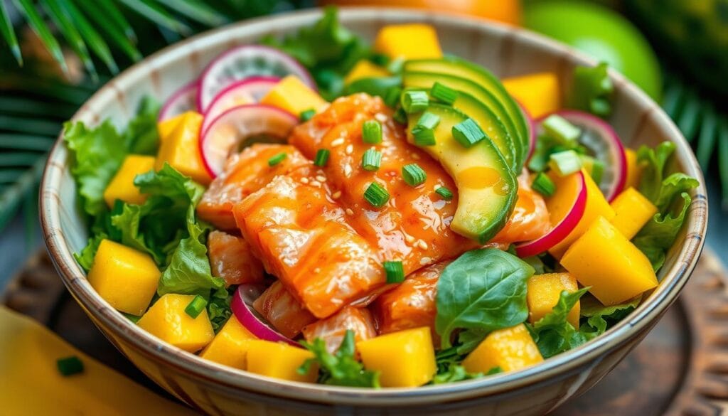 Salmon Poke Salad with Mango