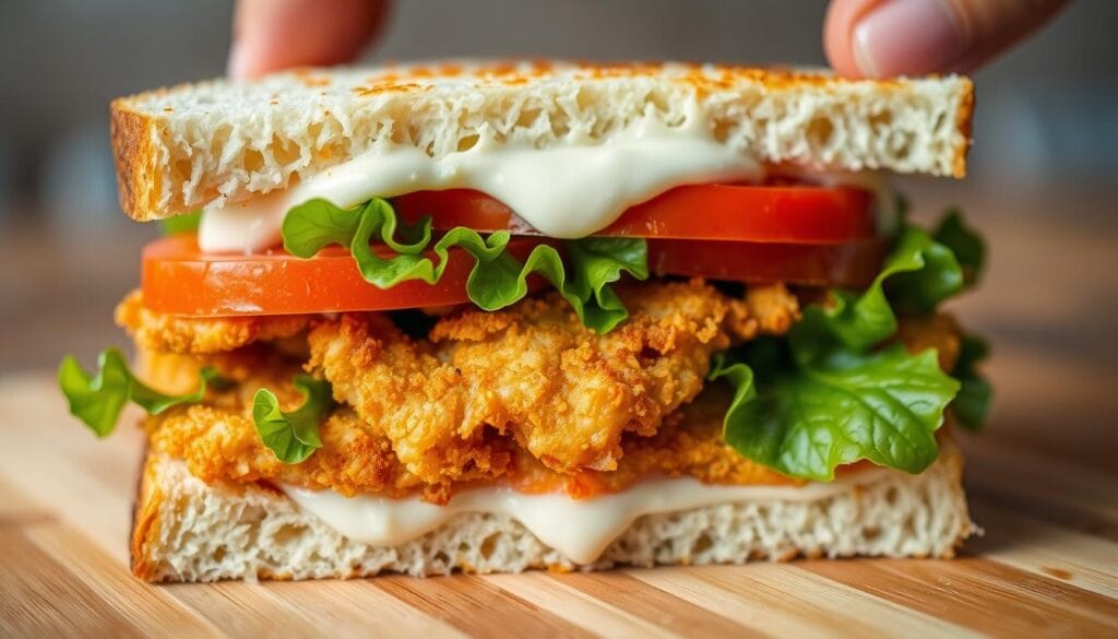 Chicken Cutlet Sandwich Layering