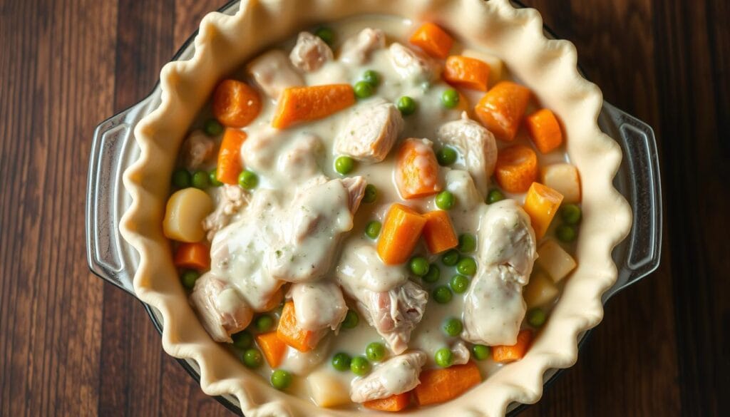 Chicken Pot Pie Assembly Technique