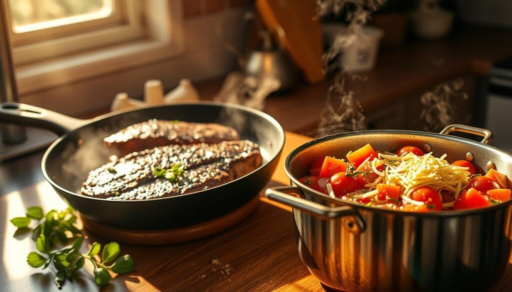 Delicious Steak Pasta Sauce Preparation