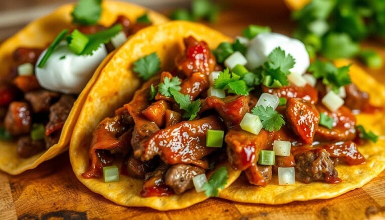 Garlic Butter Honey BBQ Beef Tacos