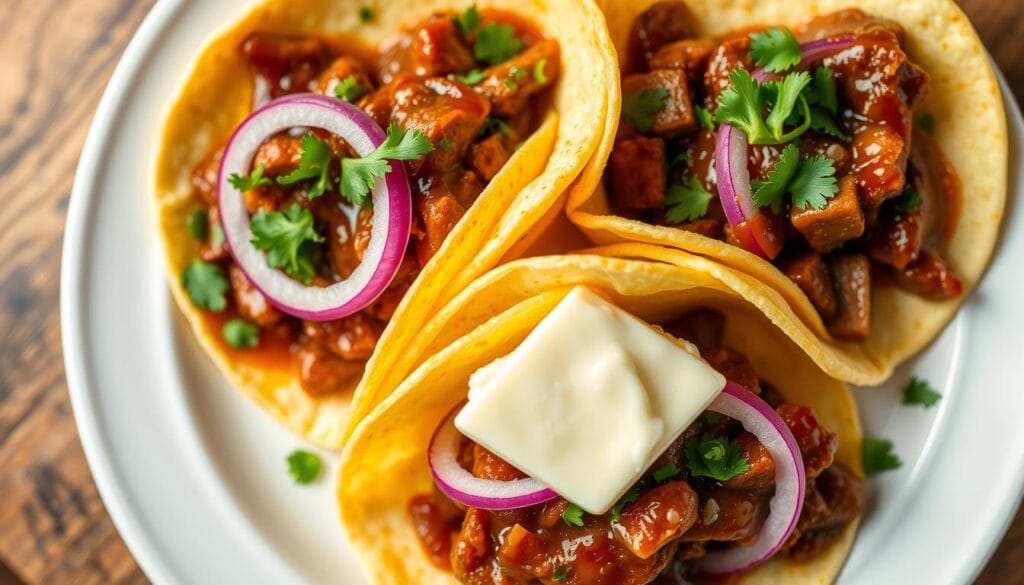 Homemade Garlic Butter Honey BBQ Beef Tacos