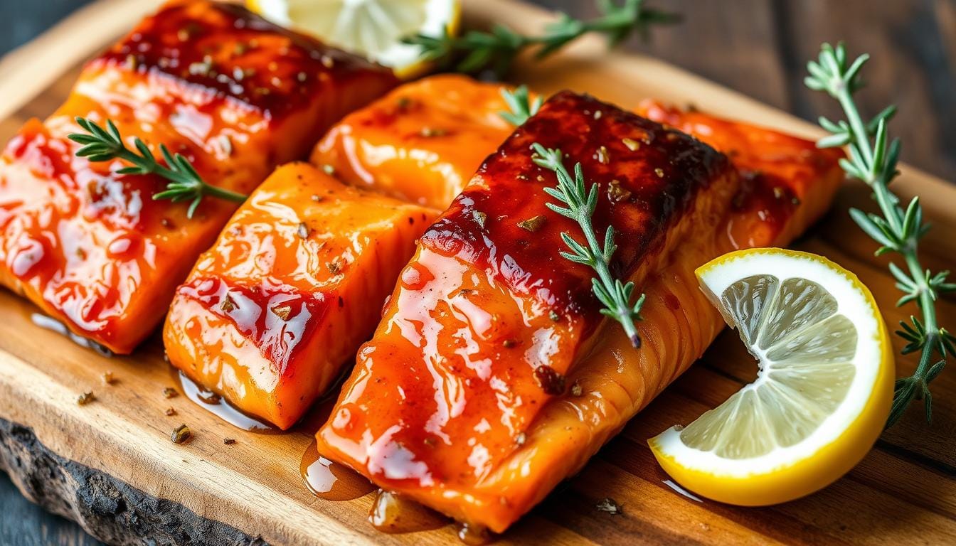 Honey Garlic Salmon Bites