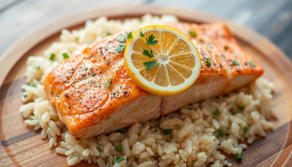 Kid-friendly salmon and rice meals