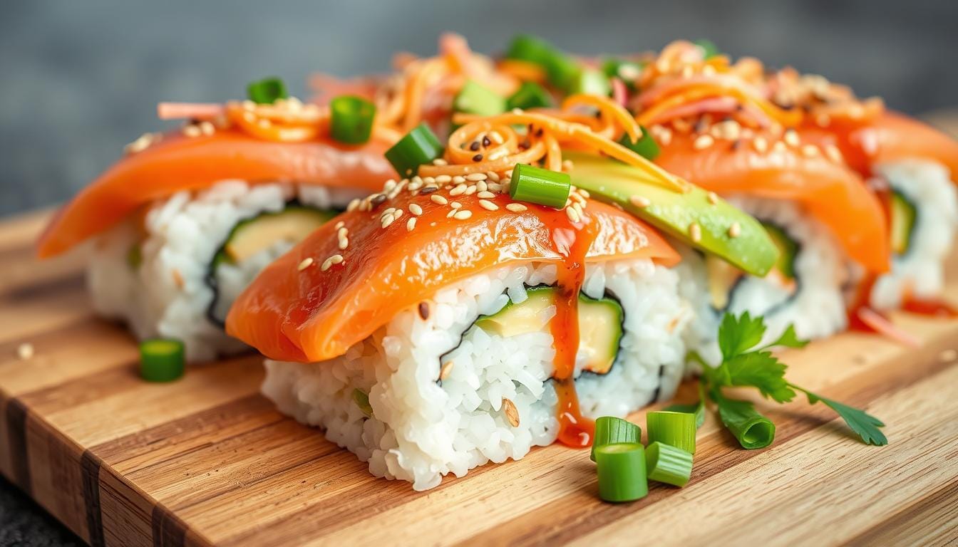 salmon sushi bake recipe