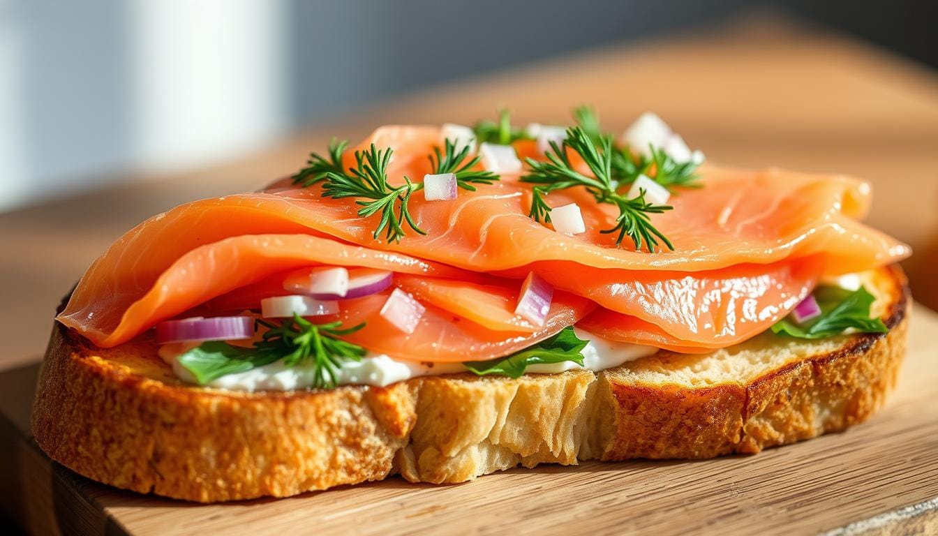 smoked salmon sandwich