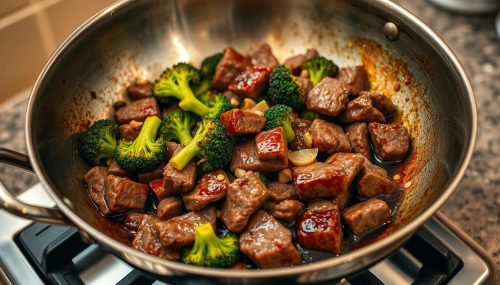 Beef and Broccoli Stir-Fry Cooking Process