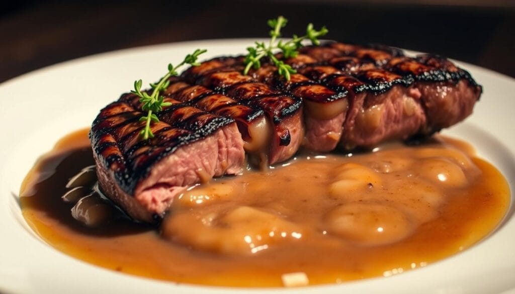 Delicious Smothered Steak Presentation