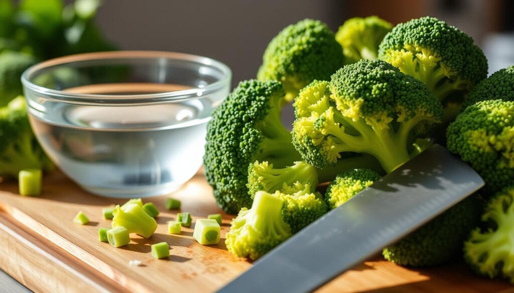 Fresh Broccoli Preparation for Beef and Broccoli Dish