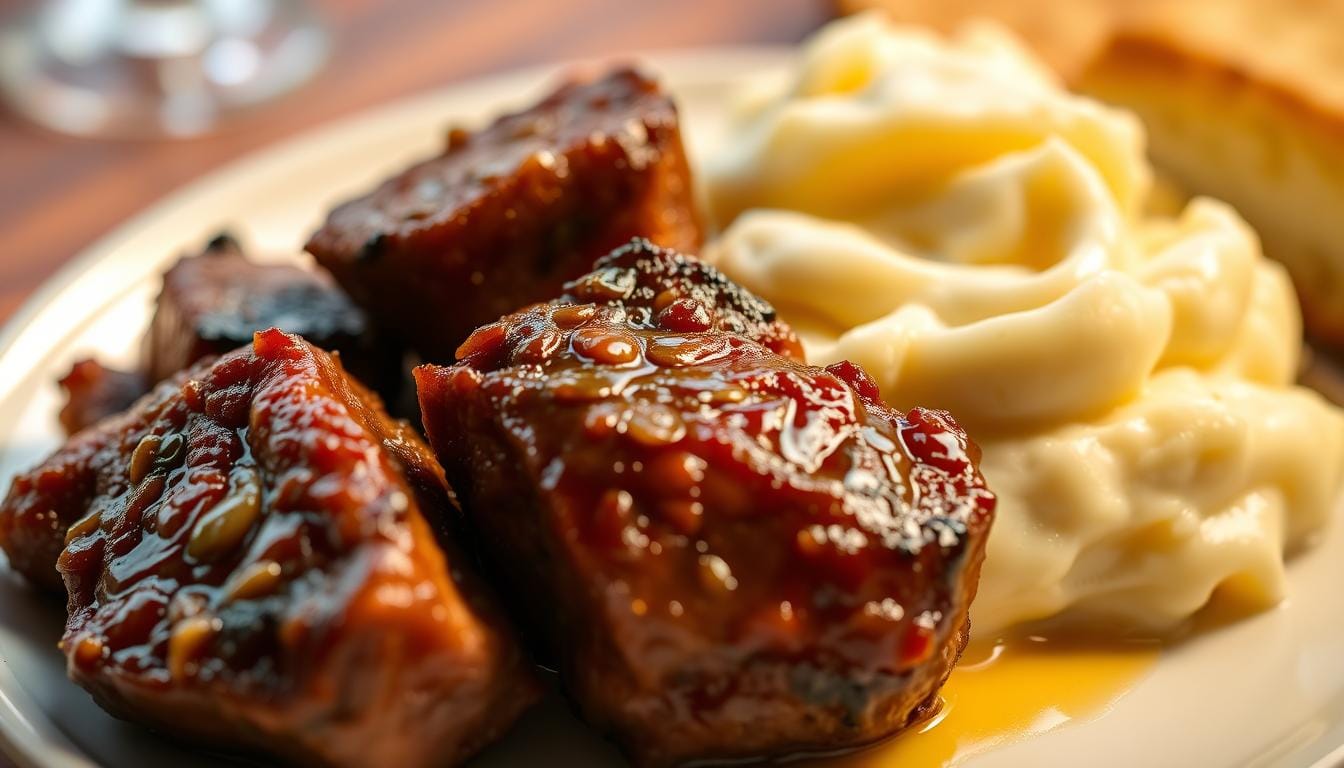 Garlic Butter Steak Bites and Mash