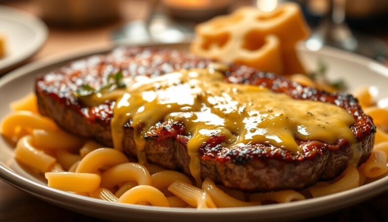 Garlic Butter Steak with Cheesy Rigatoni