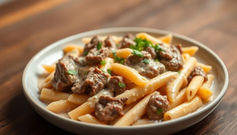 High Protein Creamy Beef Pasta Recipe