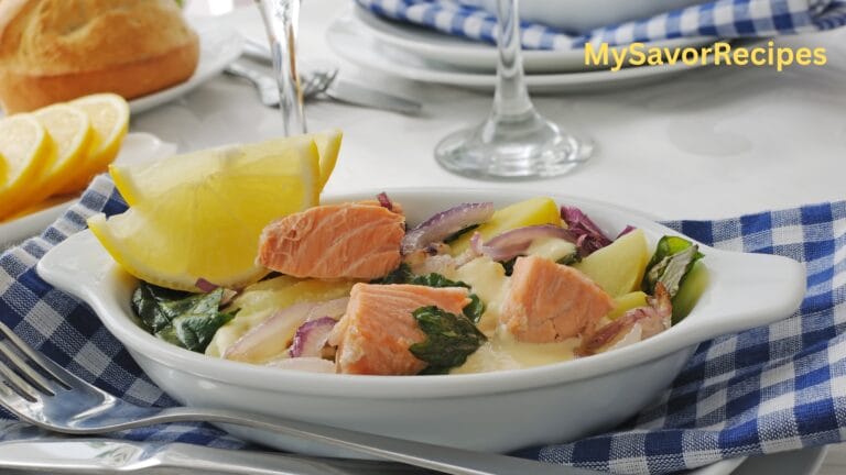 Baked Salmon with Lemon Butter Cream Sauce