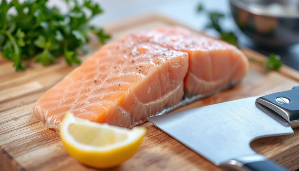 Salmon Preparation for Oven-Baked Fish