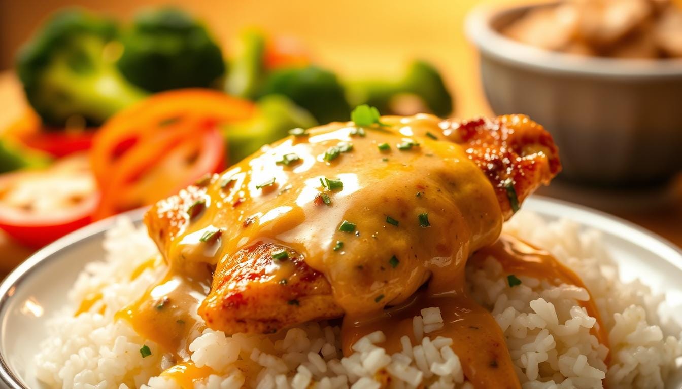 chicken dish with Asian cream sauce