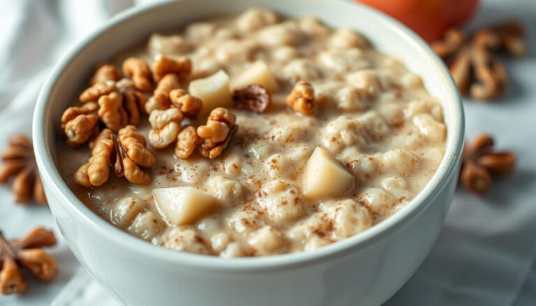 Cinnamon Apple Oatmeal with Walnuts
