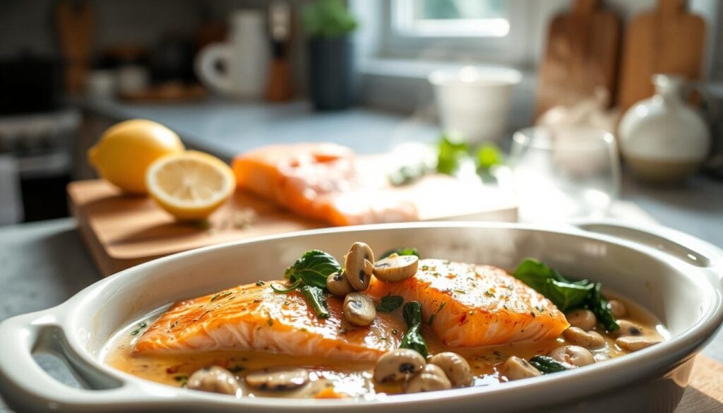 Creamy Salmon Dish Preparation Creamy Salmon Dish Preparation