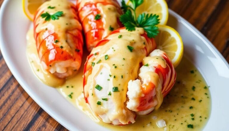 LOBSTER TAILS WITH GARLIC HERB BUTTER SAUCE