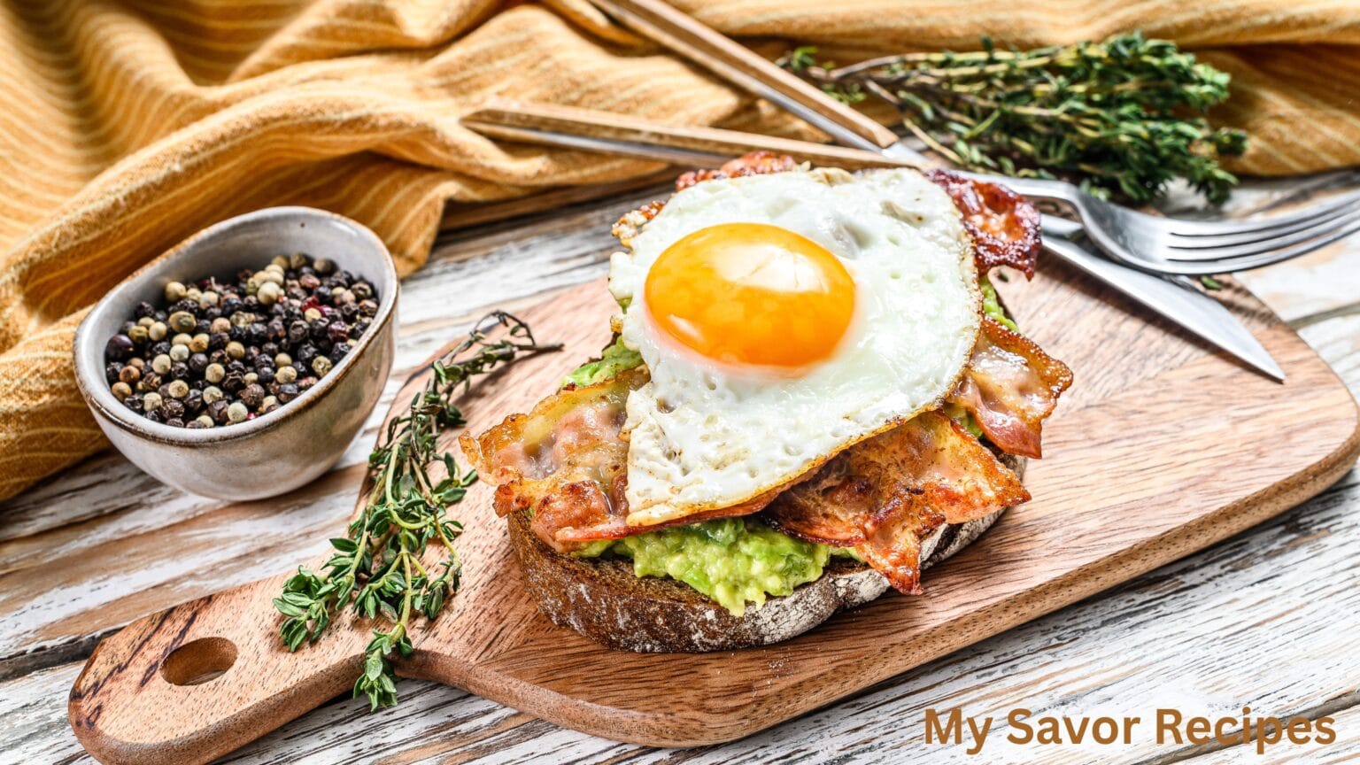 Avocado Bacon and Egg Toasts