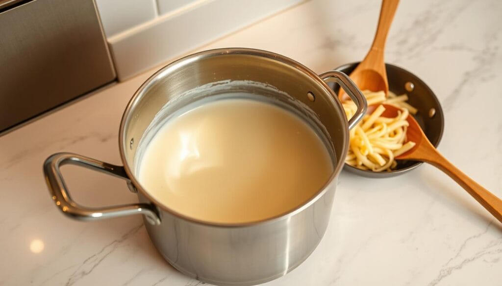 Creamy Homemade Alfredo Sauce Preparation Creamy Homemade Alfredo Sauce Preparation