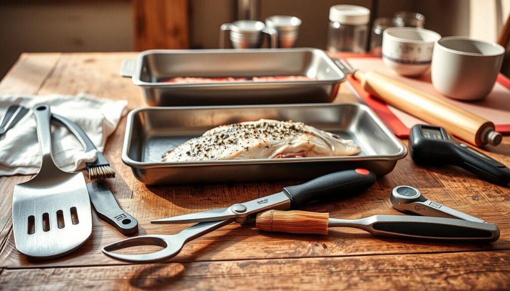 Kitchen Tools for Oven Baked Branzino Kitchen Tools for Oven Baked Branzino