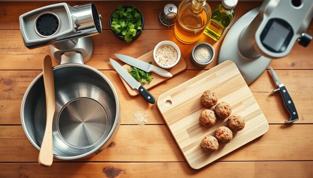 Kitchen tools for homemade meatballs Kitchen tools for homemade meatballs