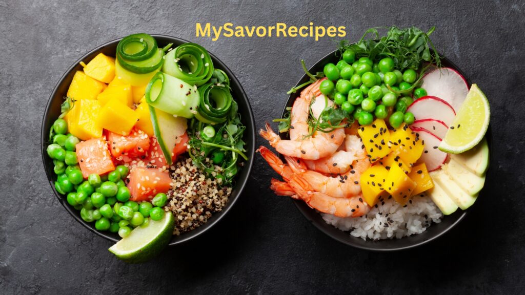 Shrimp and Avocado Bowl with Mango Salsa