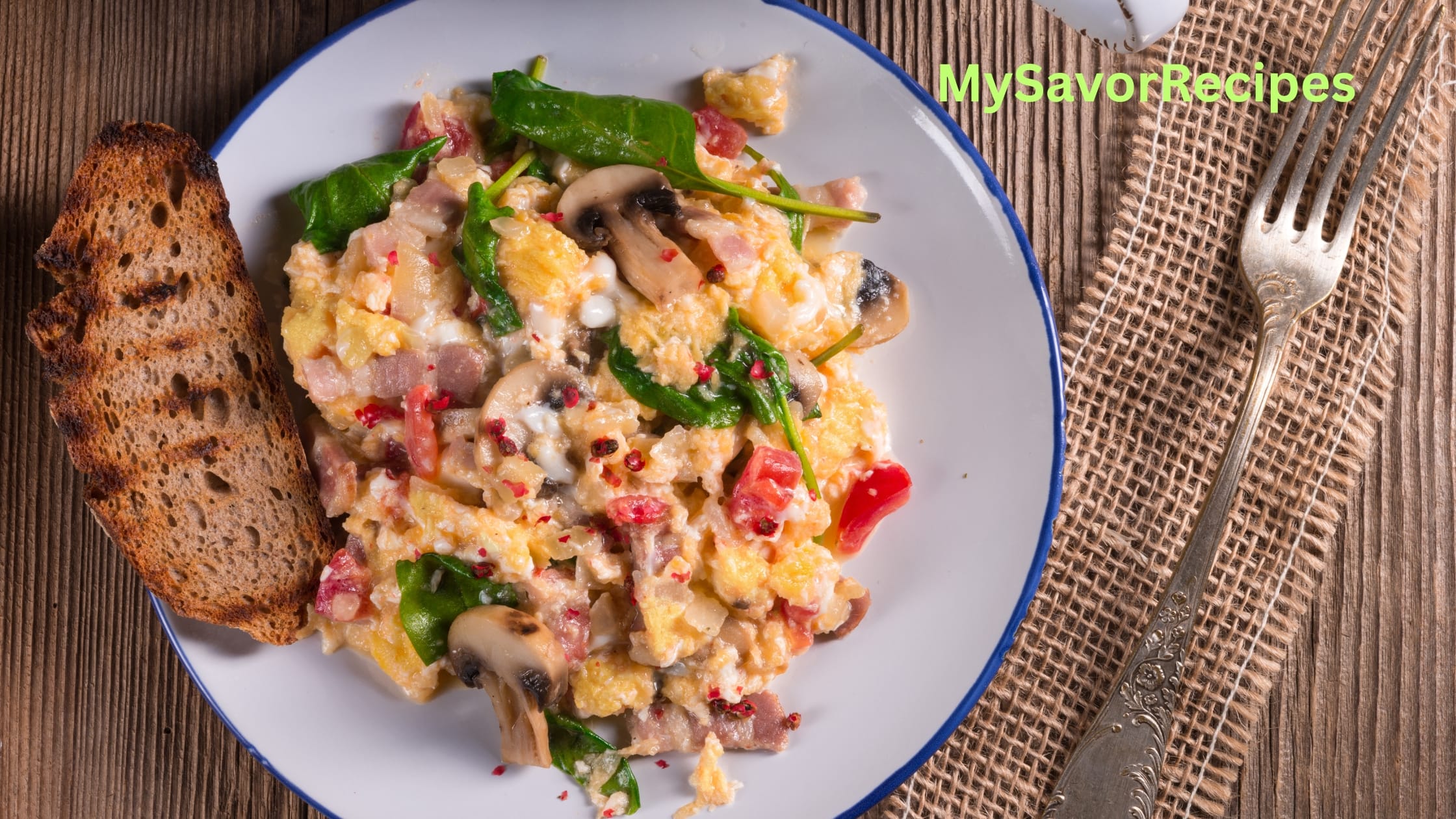 Mushroom-Spinach Scrambled Eggs