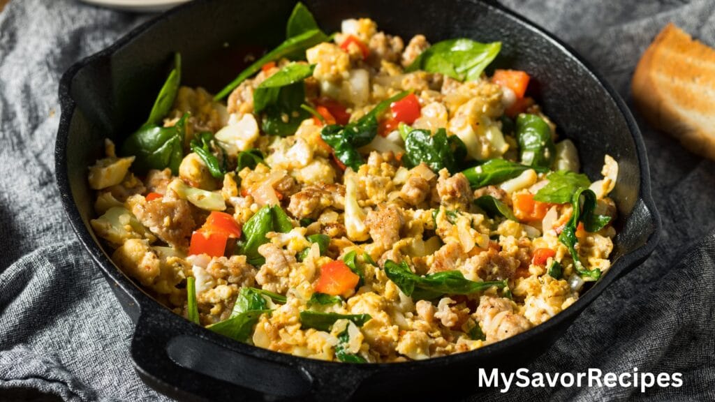 Mushroom-Spinach Scrambled Eggs