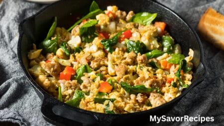 Mushroom-Spinach Scrambled Eggs
