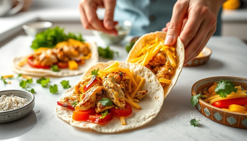 Cheesy Garlic Chicken Wraps Assembly Cheesy Garlic Chicken Wraps Assembly