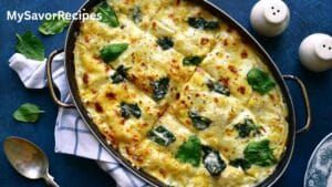 One Pot Cheesy Mushroom Spinach Beef Pasta