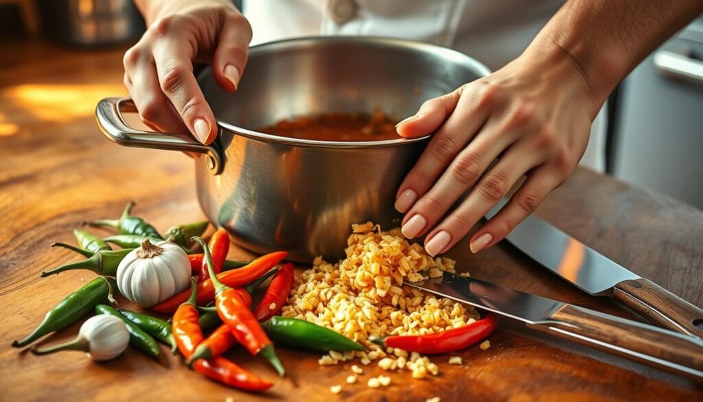 Spicy Garlic Sauce Preparation Spicy Garlic Sauce Preparation