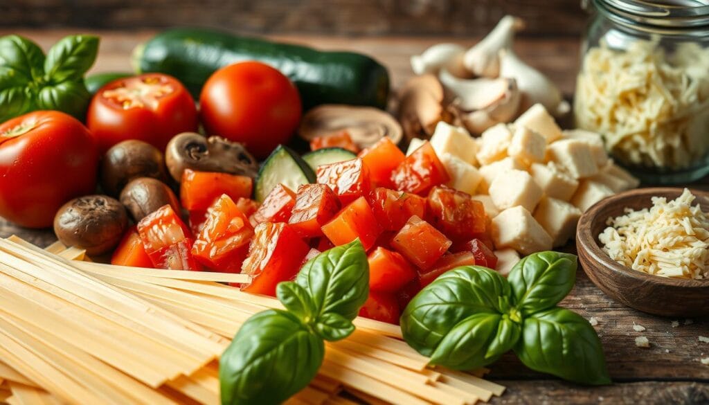 Vegetarian Lasagna Ingredients
