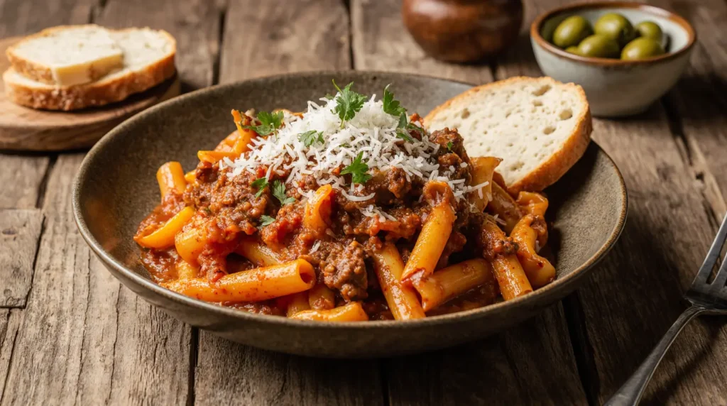 Greek Meat Pasta