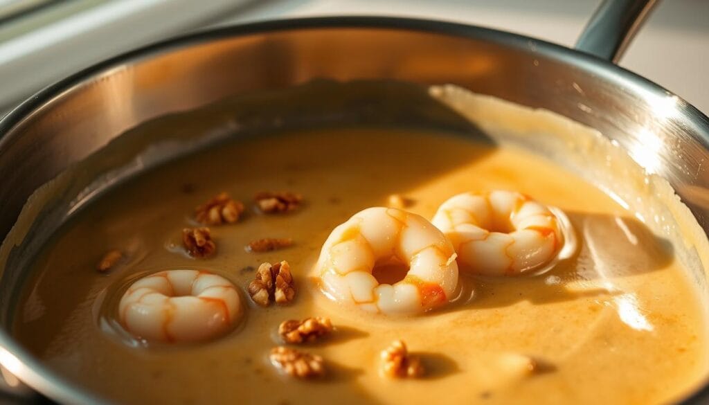 Creamy Walnut Shrimp Sauce Preparation Creamy Walnut Shrimp Sauce Preparation