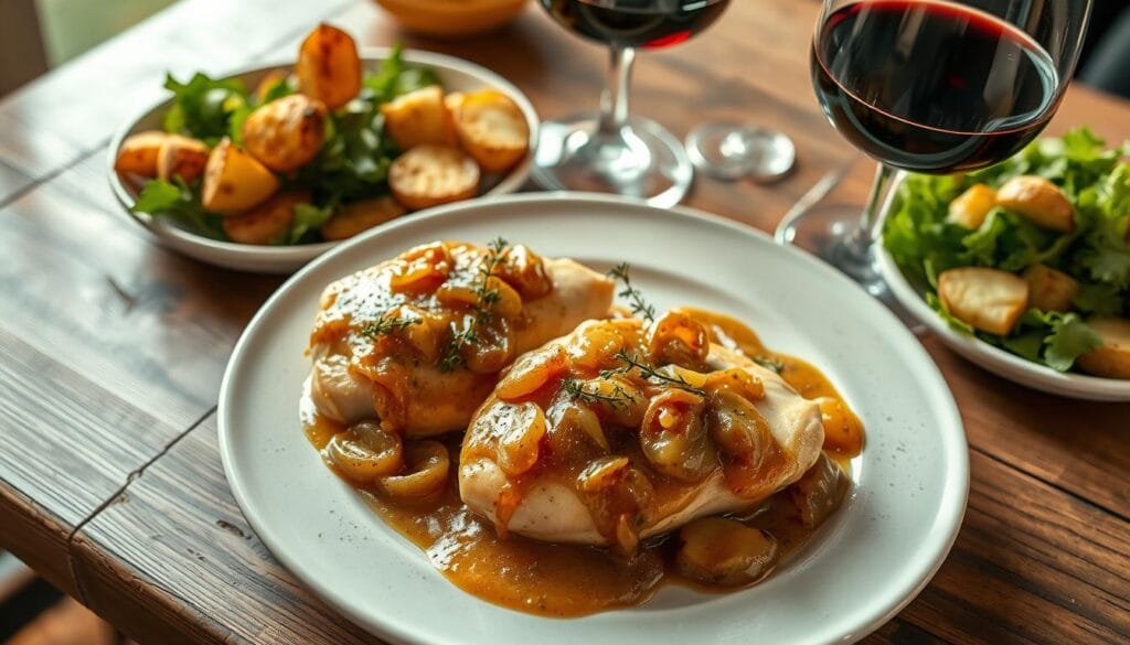 French Onion Chicken Dinner Presentation