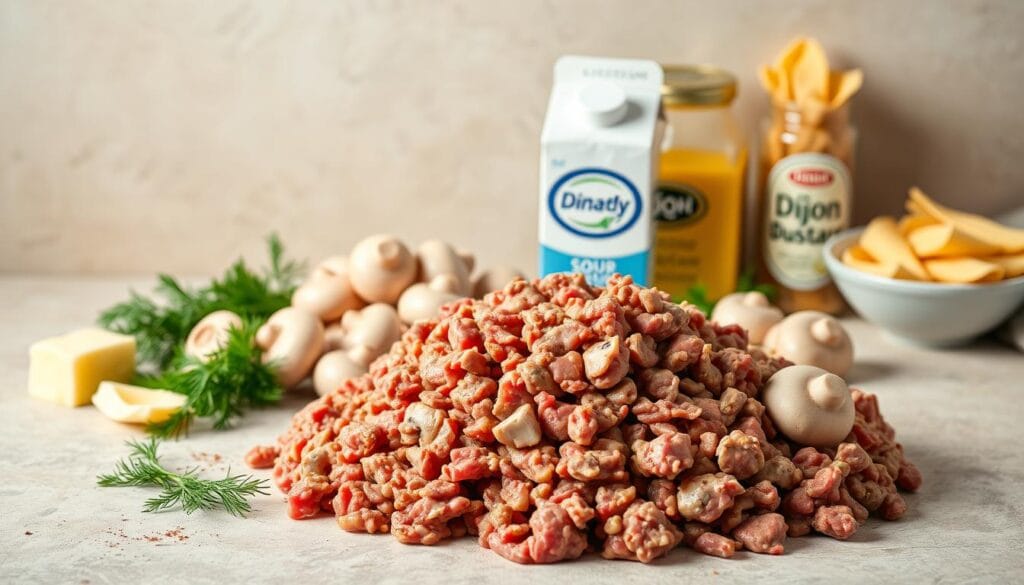 Ingredients for Creamy Beef Stroganoff Ingredients for Creamy Beef Stroganoff