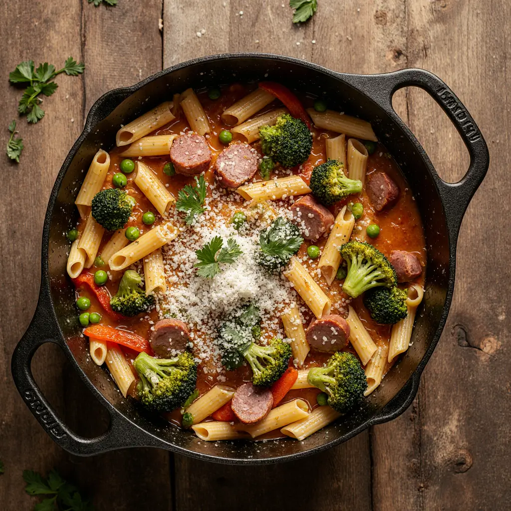 One-Pot Ham and Veggie Pasta
