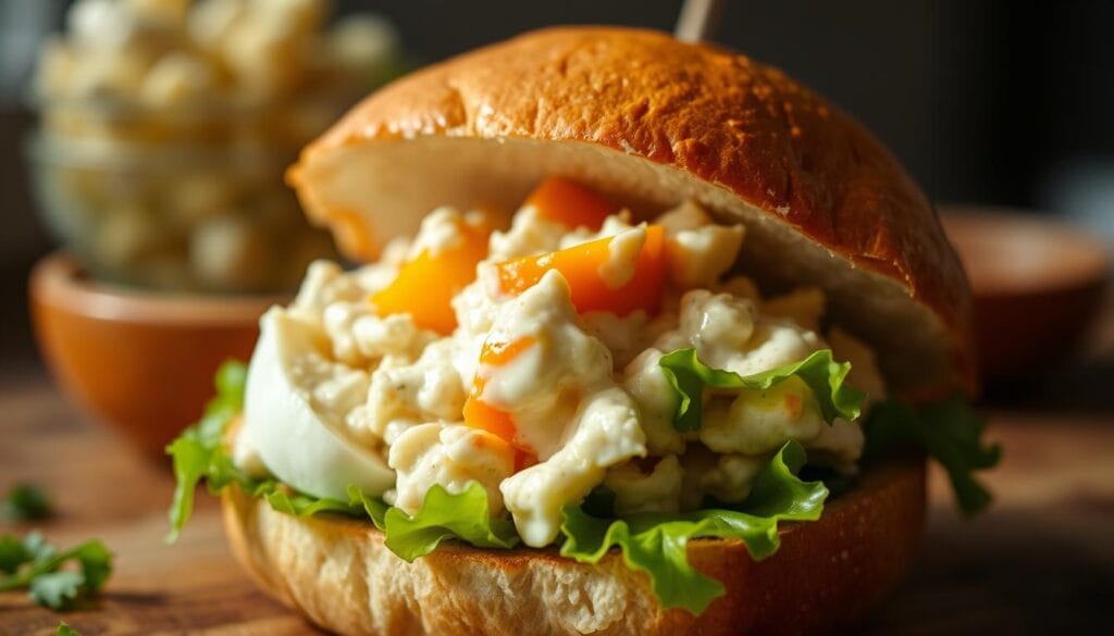 Pickled Egg Salad Sandwich Preparation