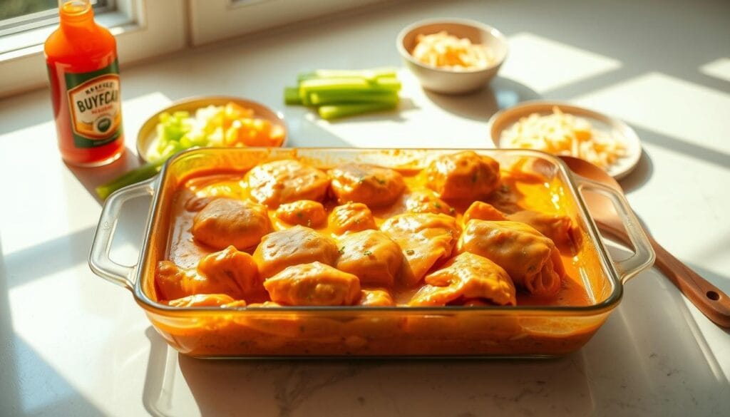 Buffalo Chicken Casserole Preparation Buffalo Chicken Casserole Preparation