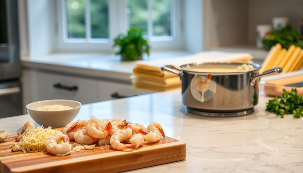 Easy Shrimp Alfredo Recipe Preparation