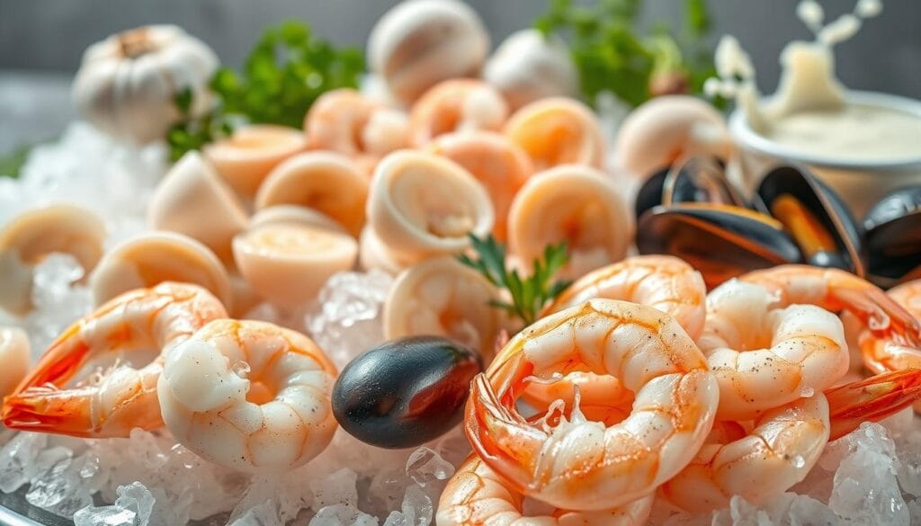 Fresh Shrimp and Seafood Ingredients