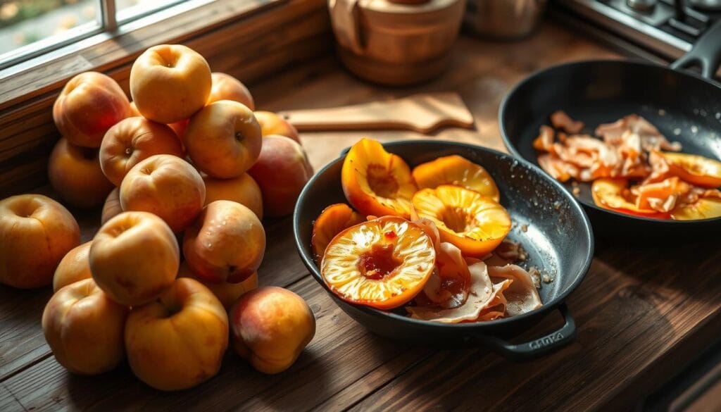 Fried Peach and Pancetta Pizza Preparation Fried Peach and Pancetta Pizza Preparation