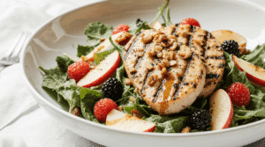 Grilled Chicken Salad with Seasonal Fruit
