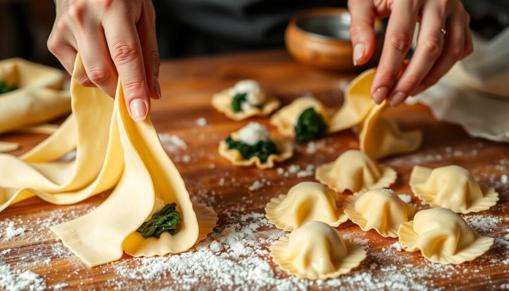 Homemade Tortellini Preparation