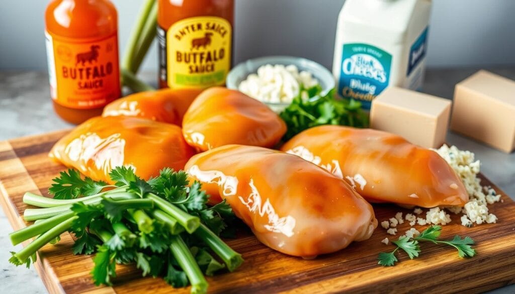 Ingredients for Buffalo Chicken Casserole Ingredients for Buffalo Chicken Casserole