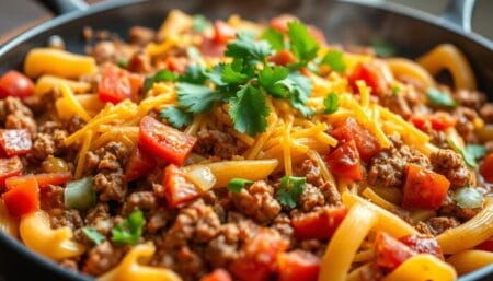 Taco pasta skillet recipe