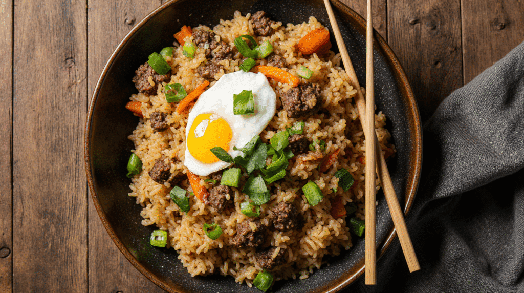 fried rice with ground beef